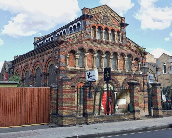 The Space, London, photographed from the street in front of the building.